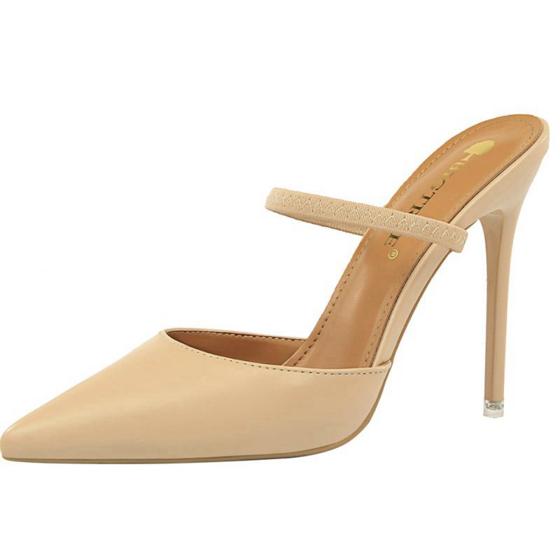 Apricot Stiletto Pointy Heels
