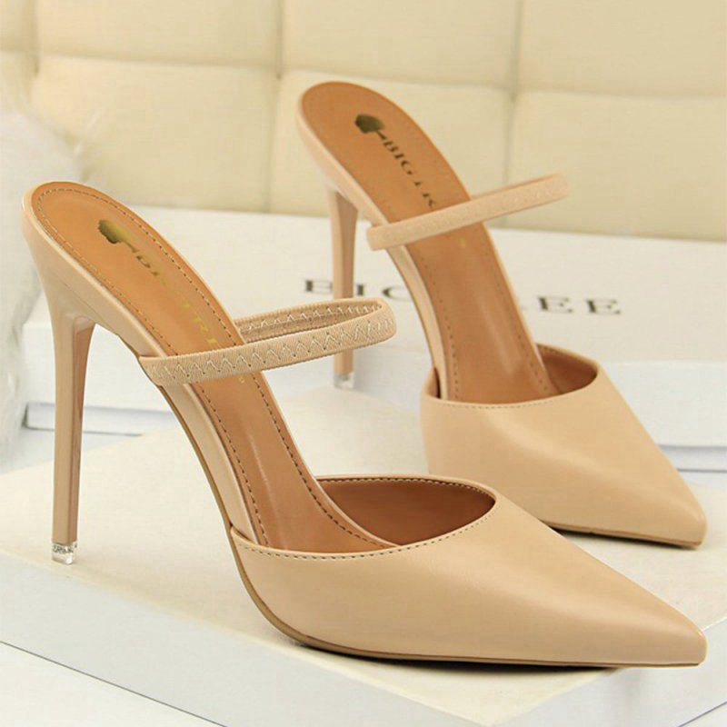 Apricot Stiletto Pointy Heels