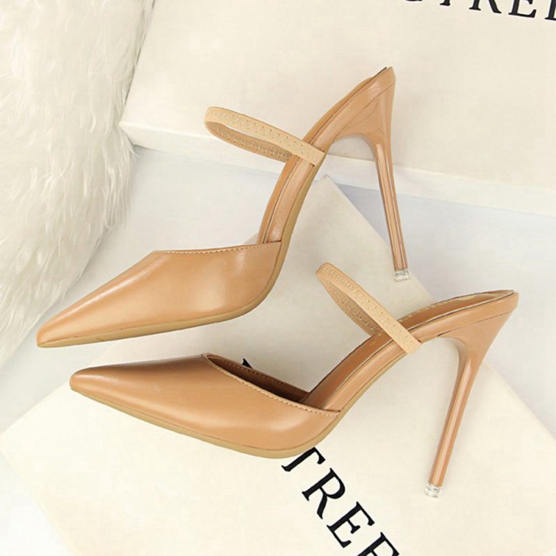 Apricot Stiletto Pointy Heels