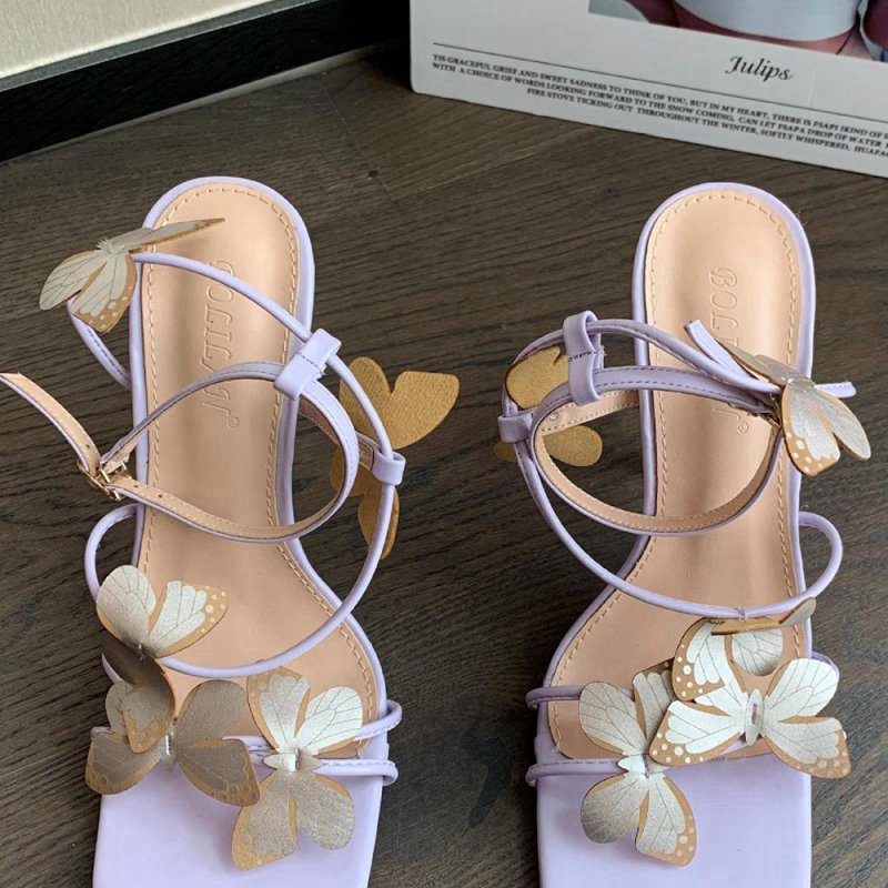 Cross Strap Butterfly Stiletto High Heel