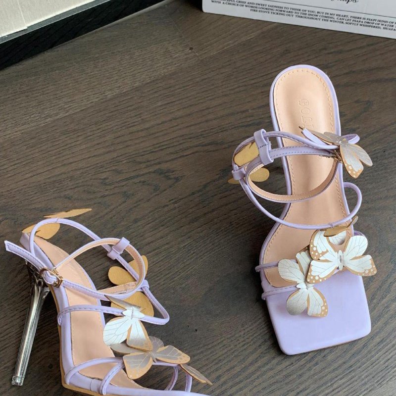 Cross Strap Butterfly Stiletto High Heel