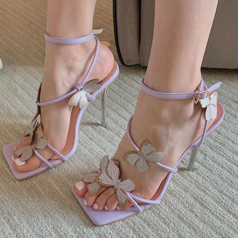 Cross Strap Butterfly Stiletto High Heel