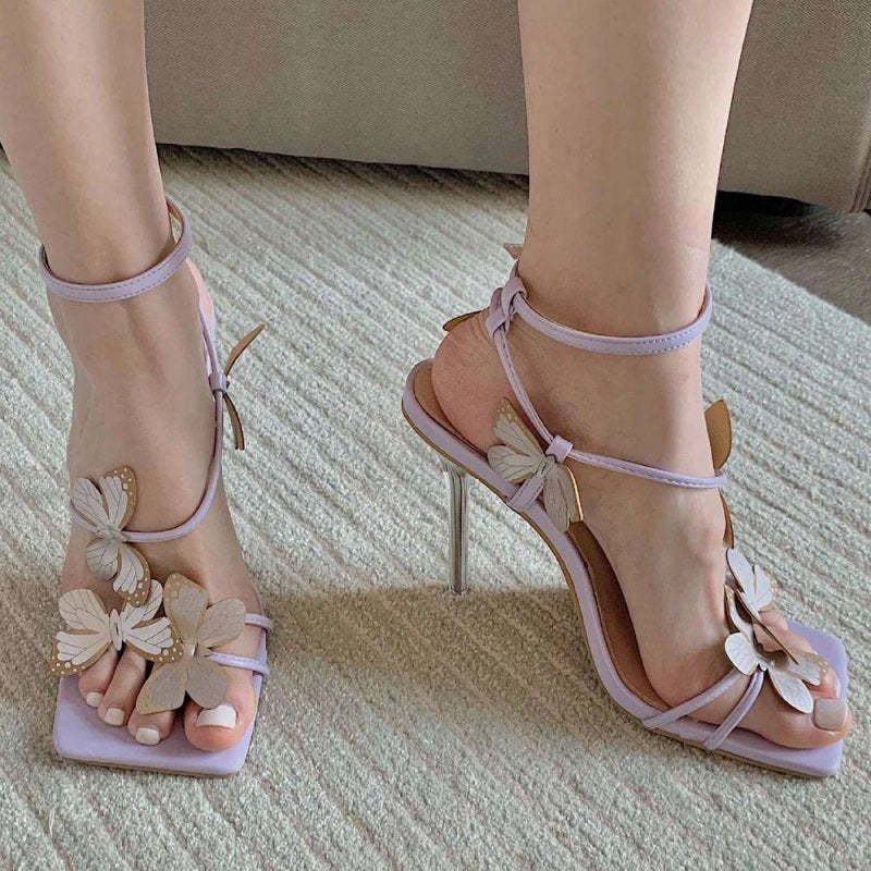 Cross Strap Butterfly Stiletto High Heel