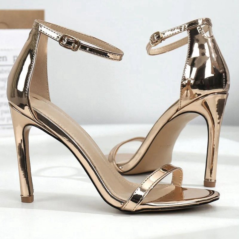 One Word Buckle High Heels