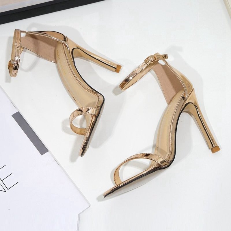 One Word Buckle High Heels