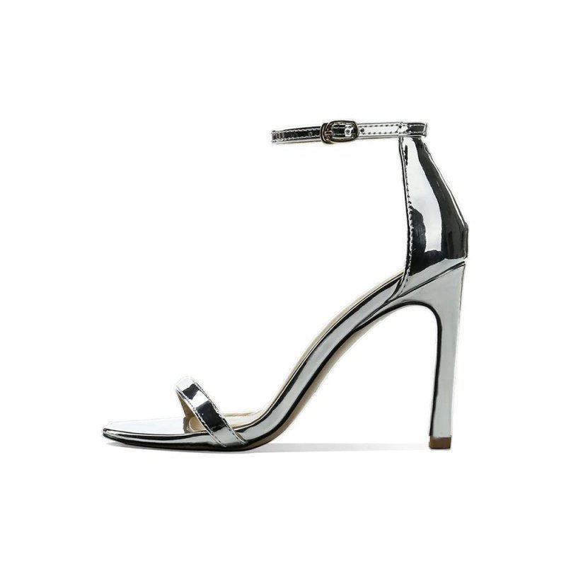 One Word Buckle High Heels