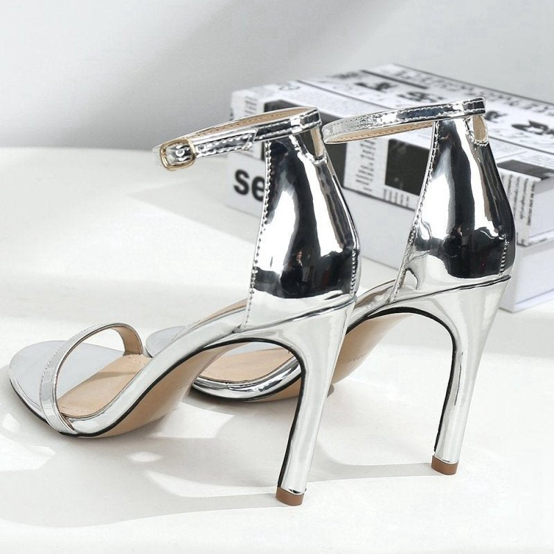 One Word Buckle High Heels