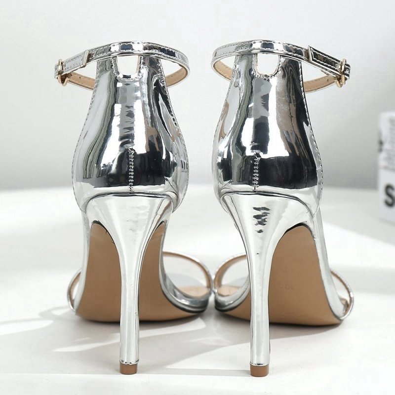 One Word Buckle High Heels