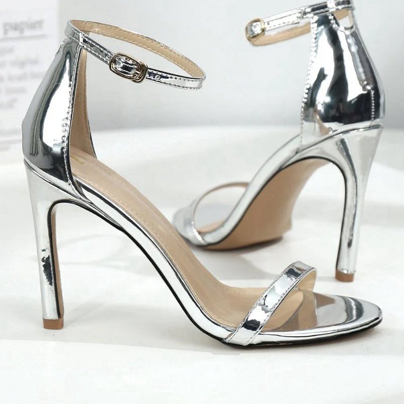 One Word Buckle High Heels