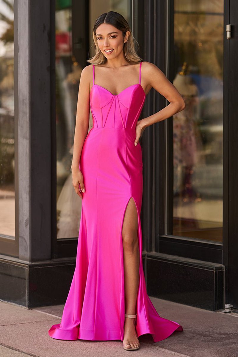 Satin Simple Mermaid Prom Dresses