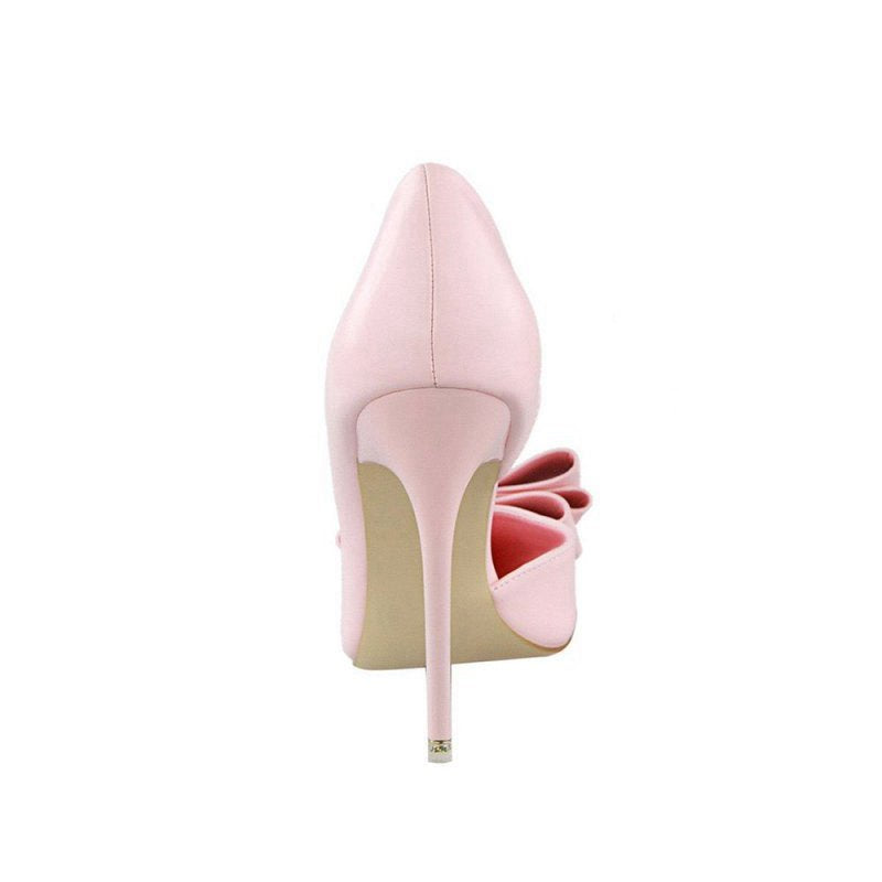Sweet Bow Pointed Side Hollow High Heels