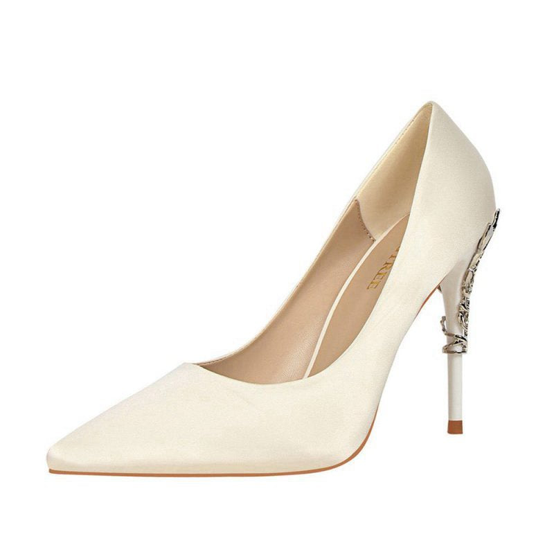 Shallow Metal Stiletto Heels