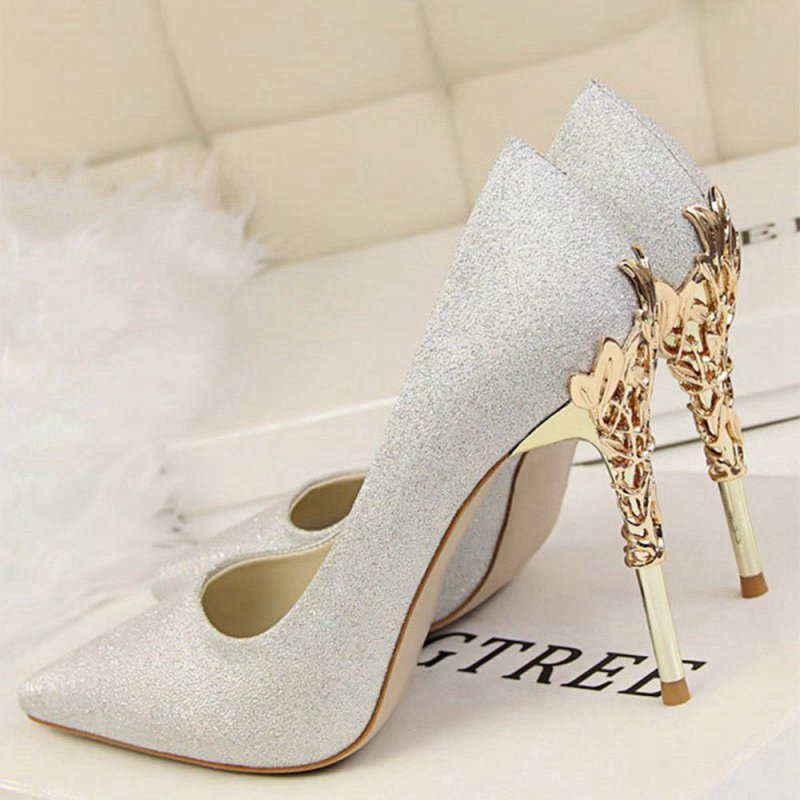 Shallow Metal Stiletto Heels