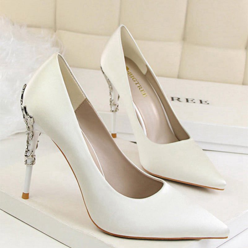 Shallow Metal Stiletto Heels