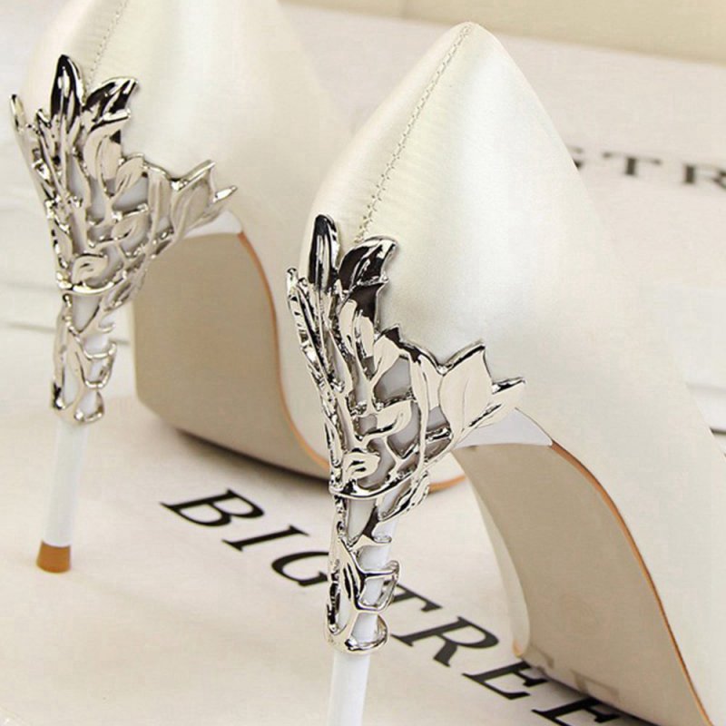 Shallow Metal Stiletto Heels