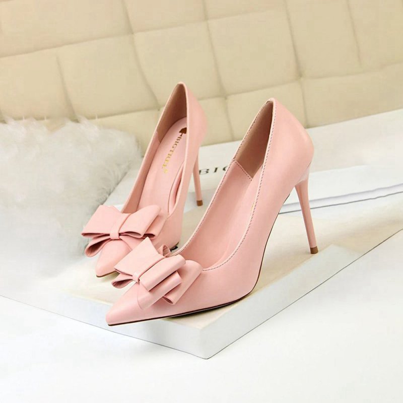 Stiletto Pointy Heels with Bows