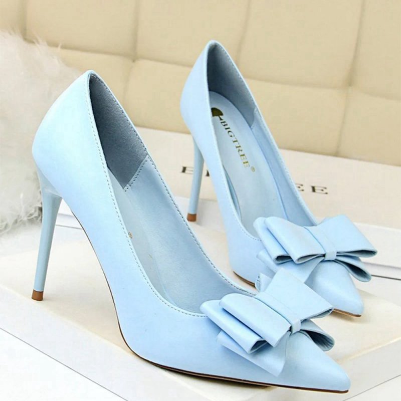 Stiletto Pointy Heels with Bows