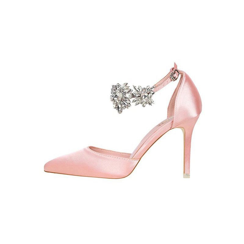 Ankle Strap Prom Heels with Crystals