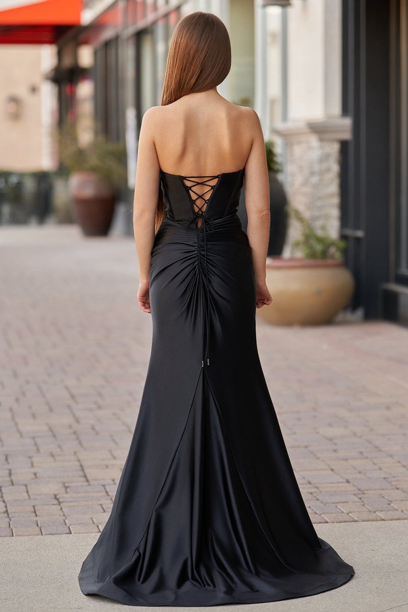 Sweetheart Satin Mermaid Long Prom Dresses
