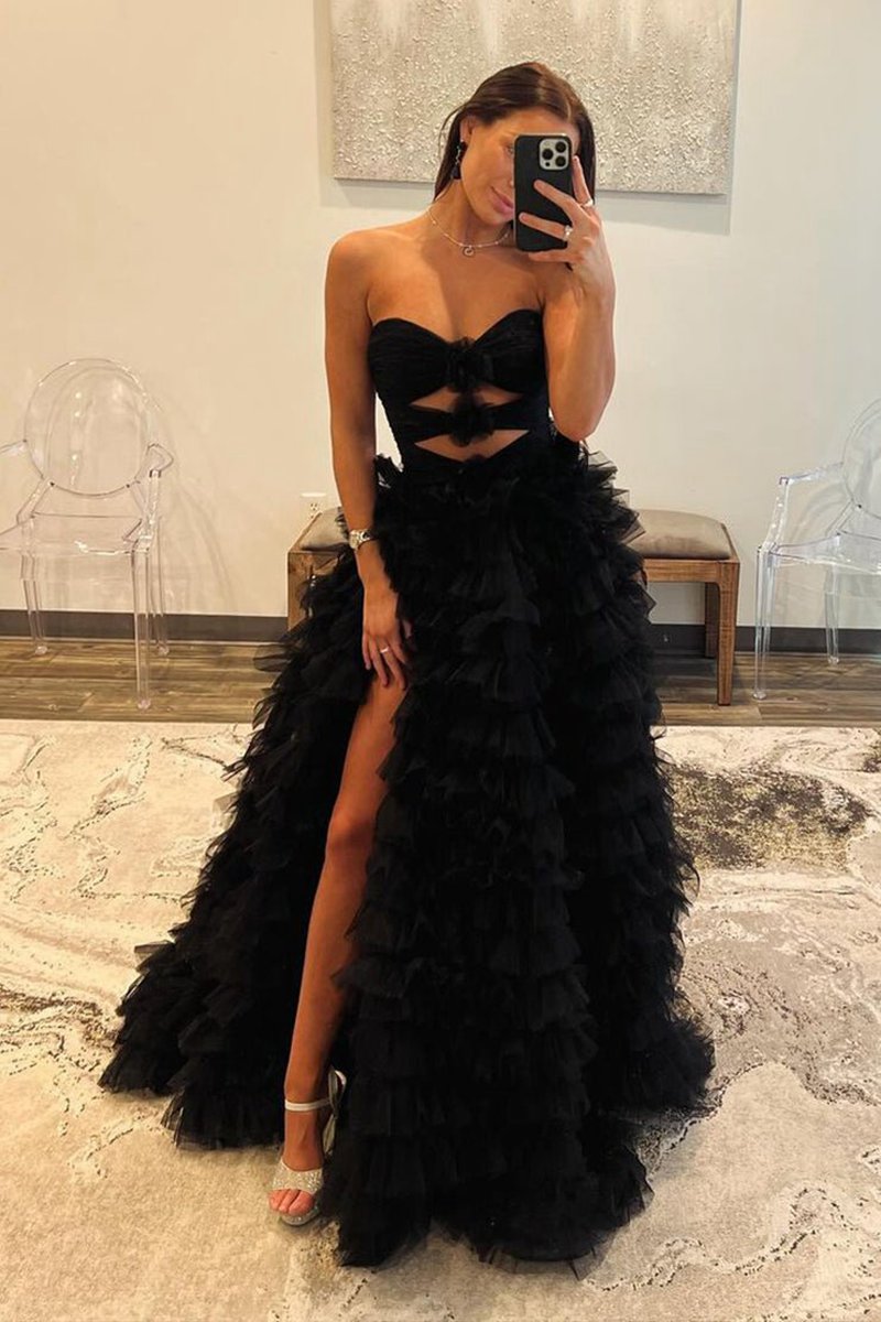 Ball Gown Sweetheart Tie Printed Tulle Prom Dresses