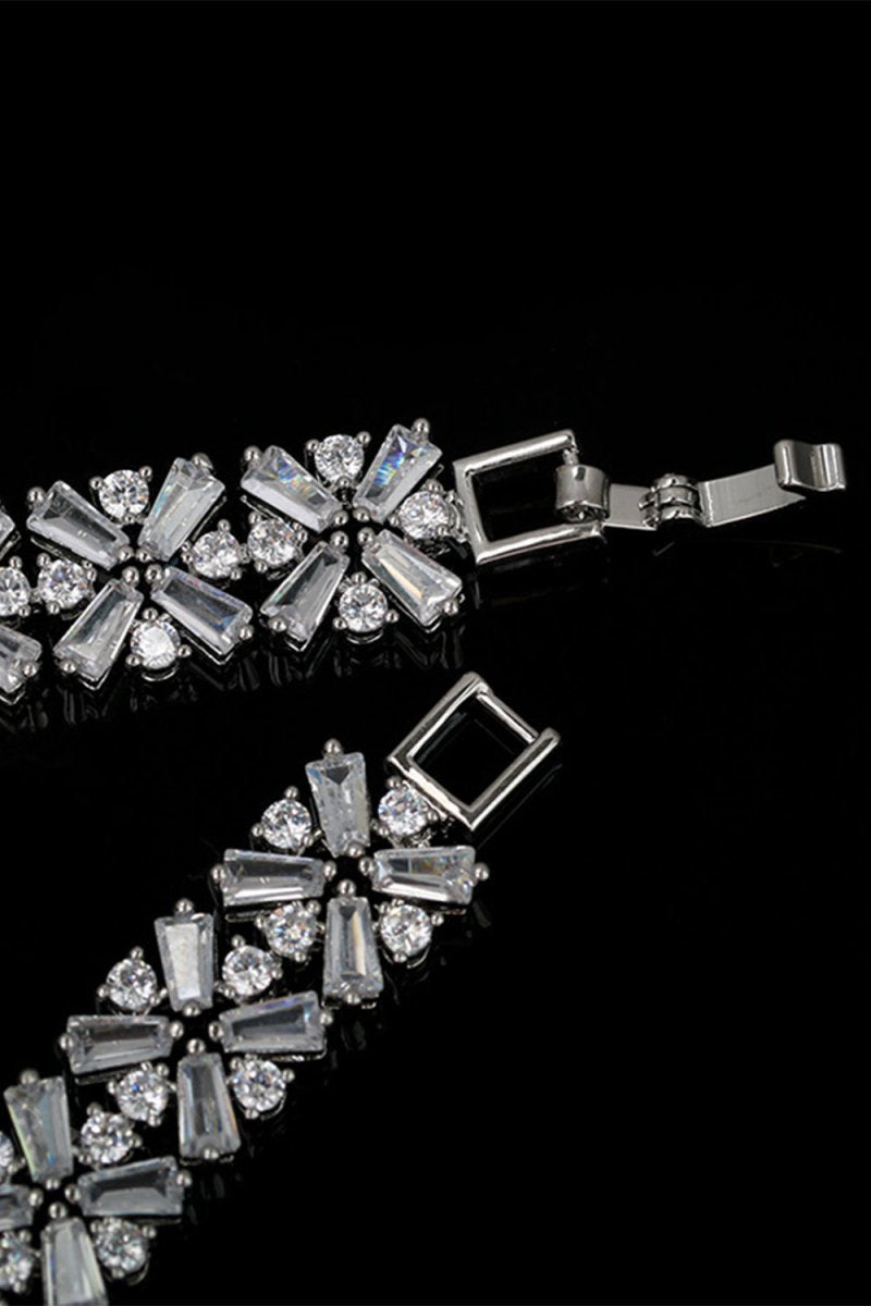 Royal Crystal Necklace Earring Jewelry Set