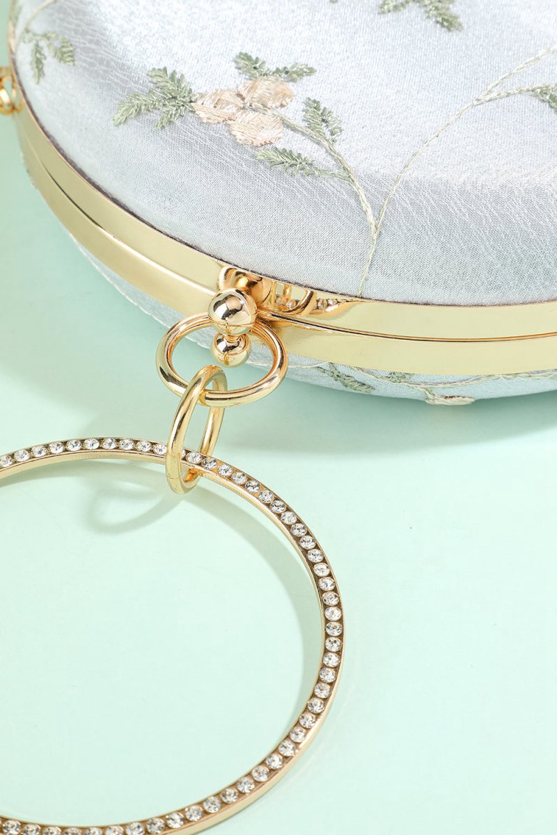 White Embroidery Handbag