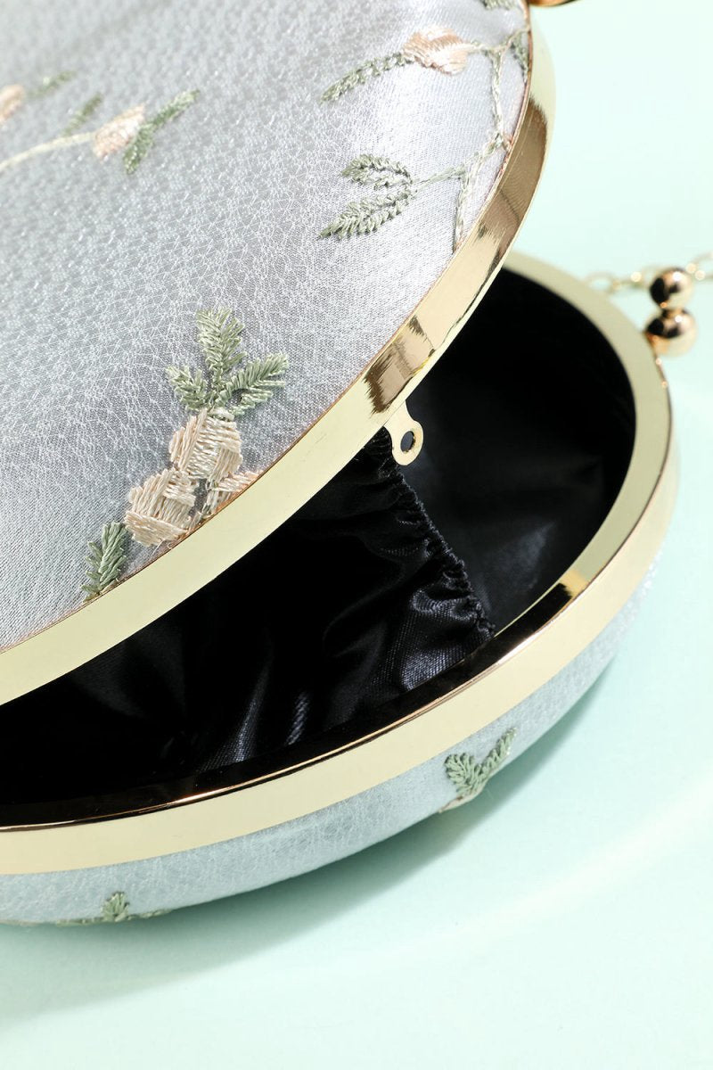 White Embroidery Handbag