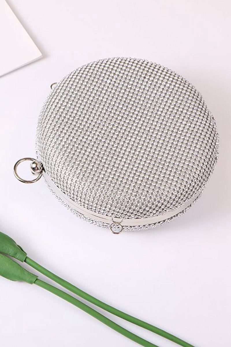 Silver Exquisite Round Party Handbag