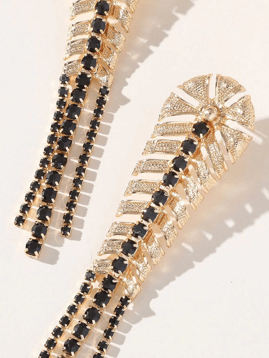 Golden Leaf Tassel Vintage Boho Long Earrings