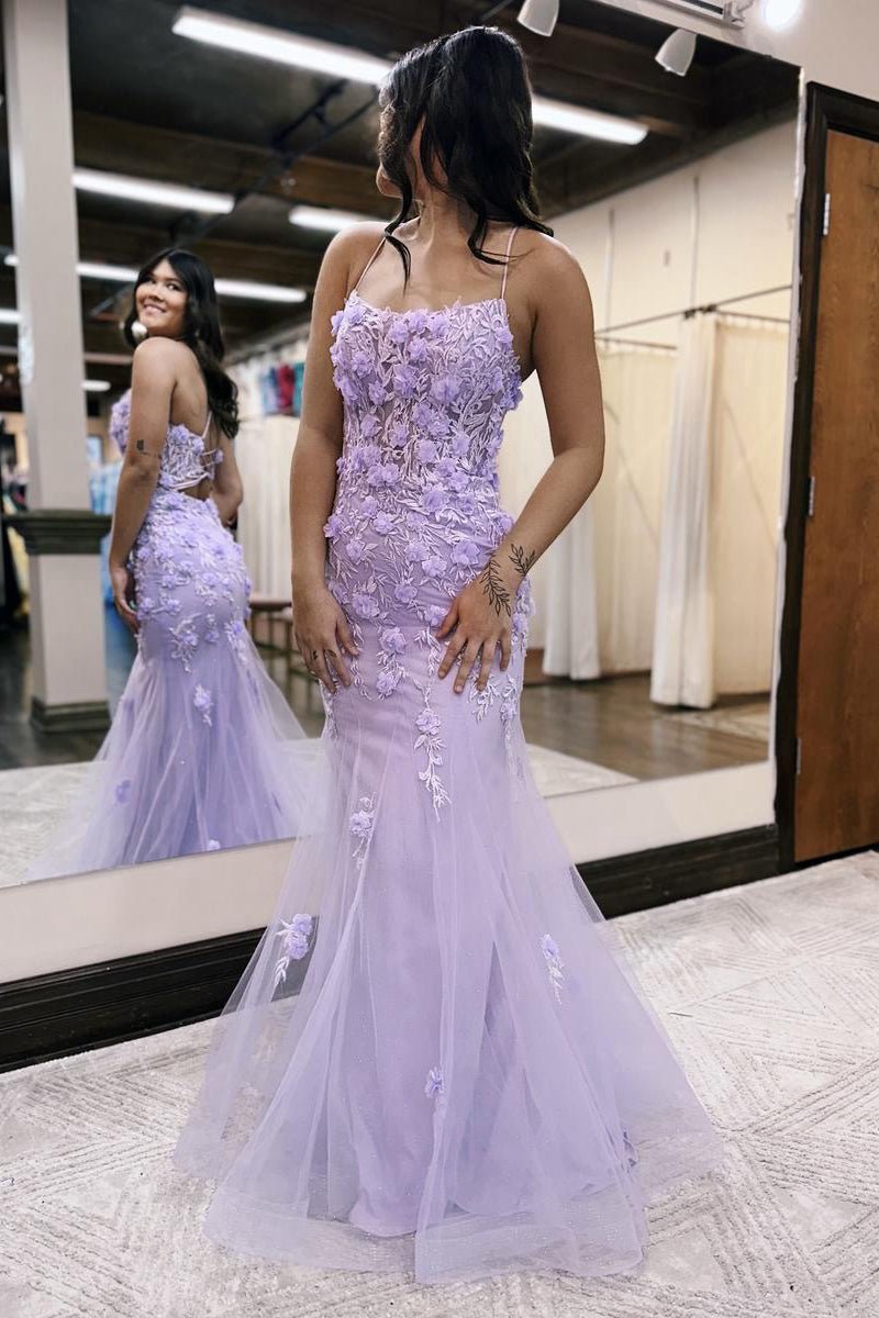Mermaid Scoop Neck Prom Dresses with Appliques