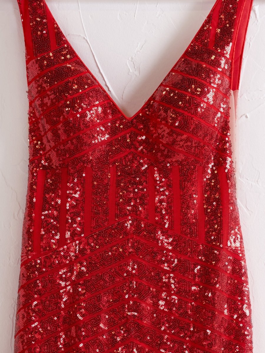 Deep V Neck Sequins Mermaid Long Prom Dresses