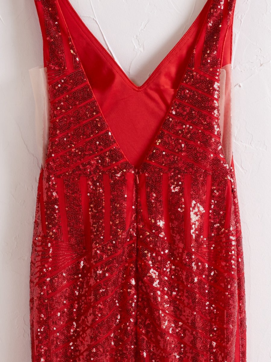 Deep V Neck Sequins Mermaid Long Prom Dresses