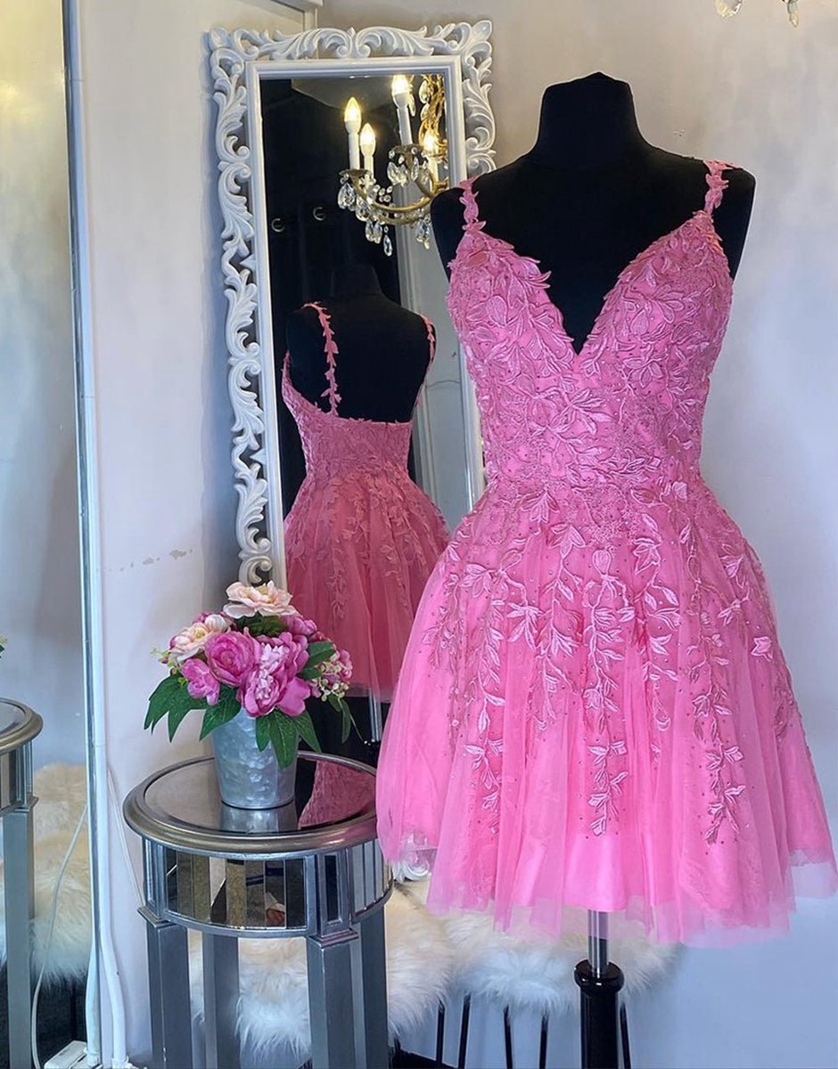 A-line Short Homecoming Dresses with Appliques