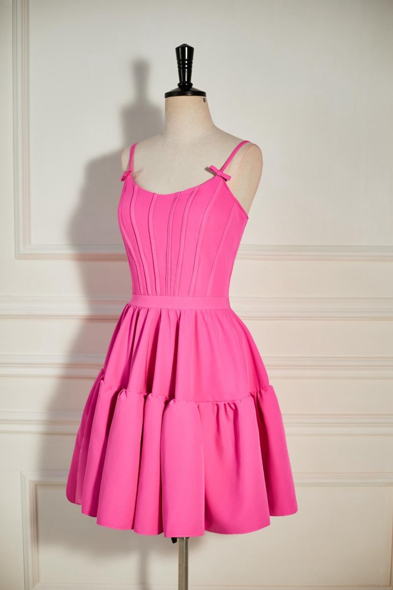 A-line Ruffled Lace-Up Homecoming Dresses