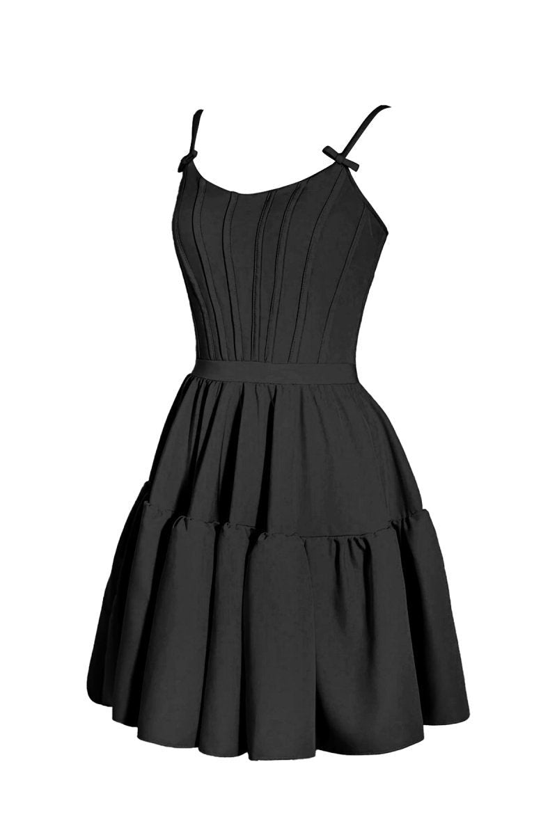 A-line Ruffled Lace-Up Homecoming Dresses