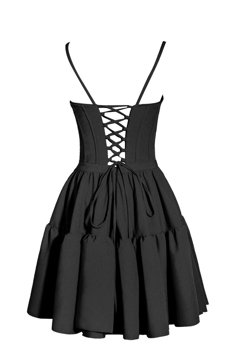 A-line Ruffled Lace-Up Homecoming Dresses