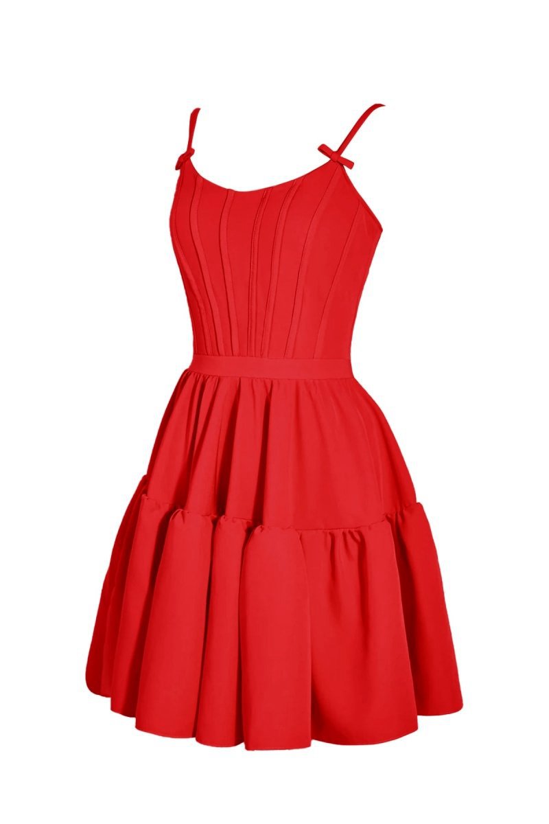 A-line Ruffled Lace-Up Homecoming Dresses