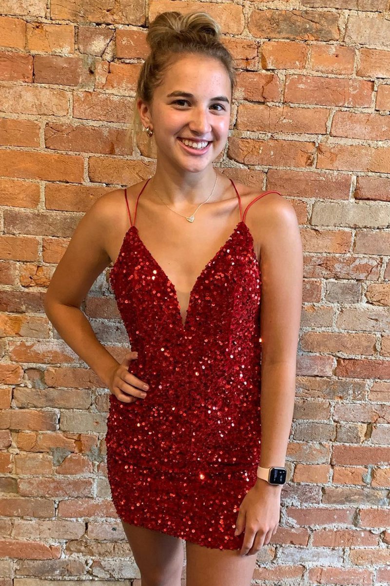 Bodycon Sequins Short Homecoming Dresses