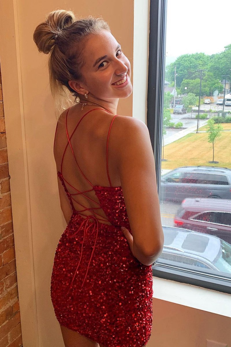 Bodycon Sequins Short Homecoming Dresses