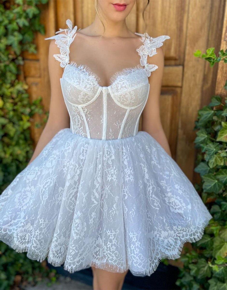 A-line Sweetheart Corset Homecoming Dresses