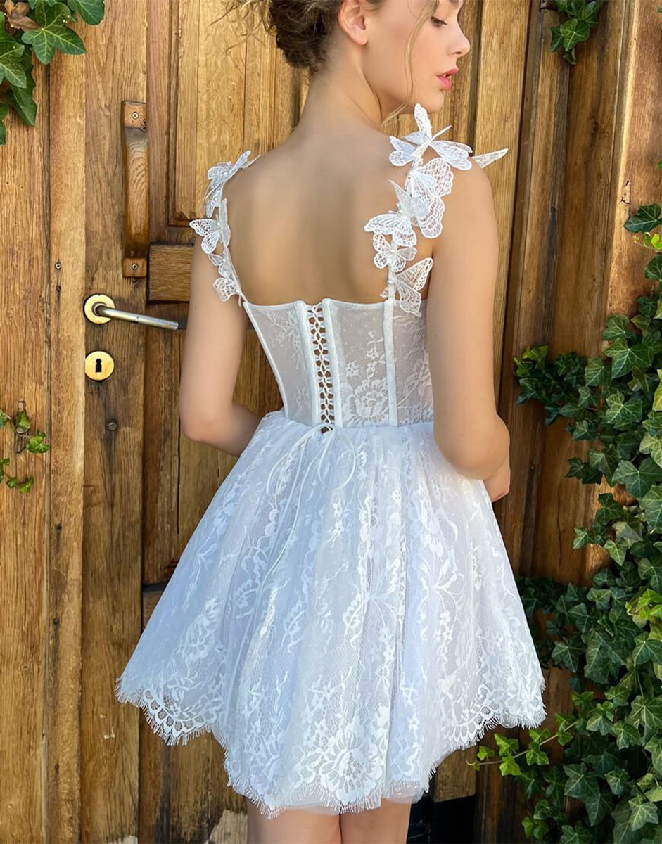 A-line Sweetheart Corset Homecoming Dresses