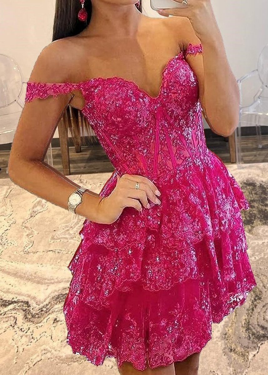 Short A-line Sweetheart Tie Homecoming Dresses