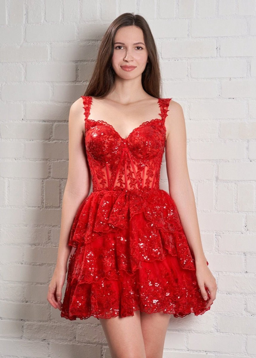 Short A-line Sweetheart Tie Homecoming Dresses