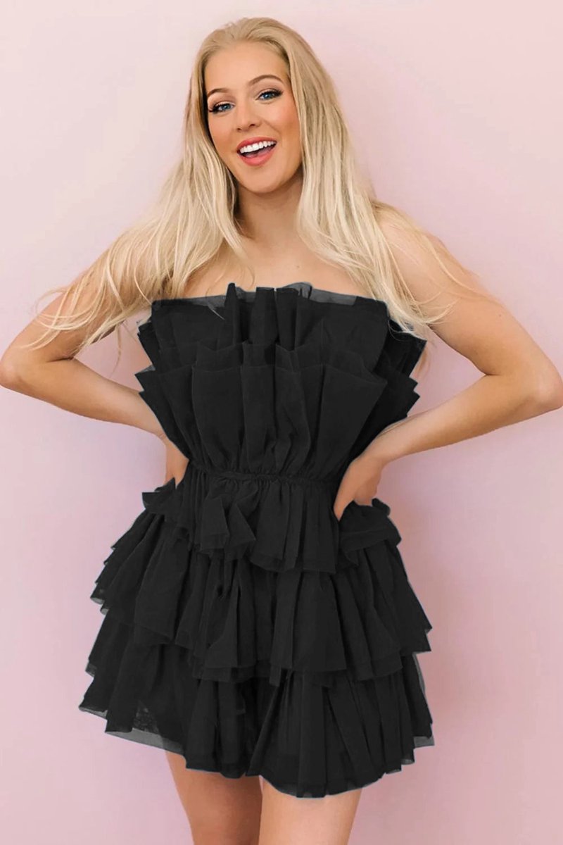 A-line Strapless Short Homecoming Dresses