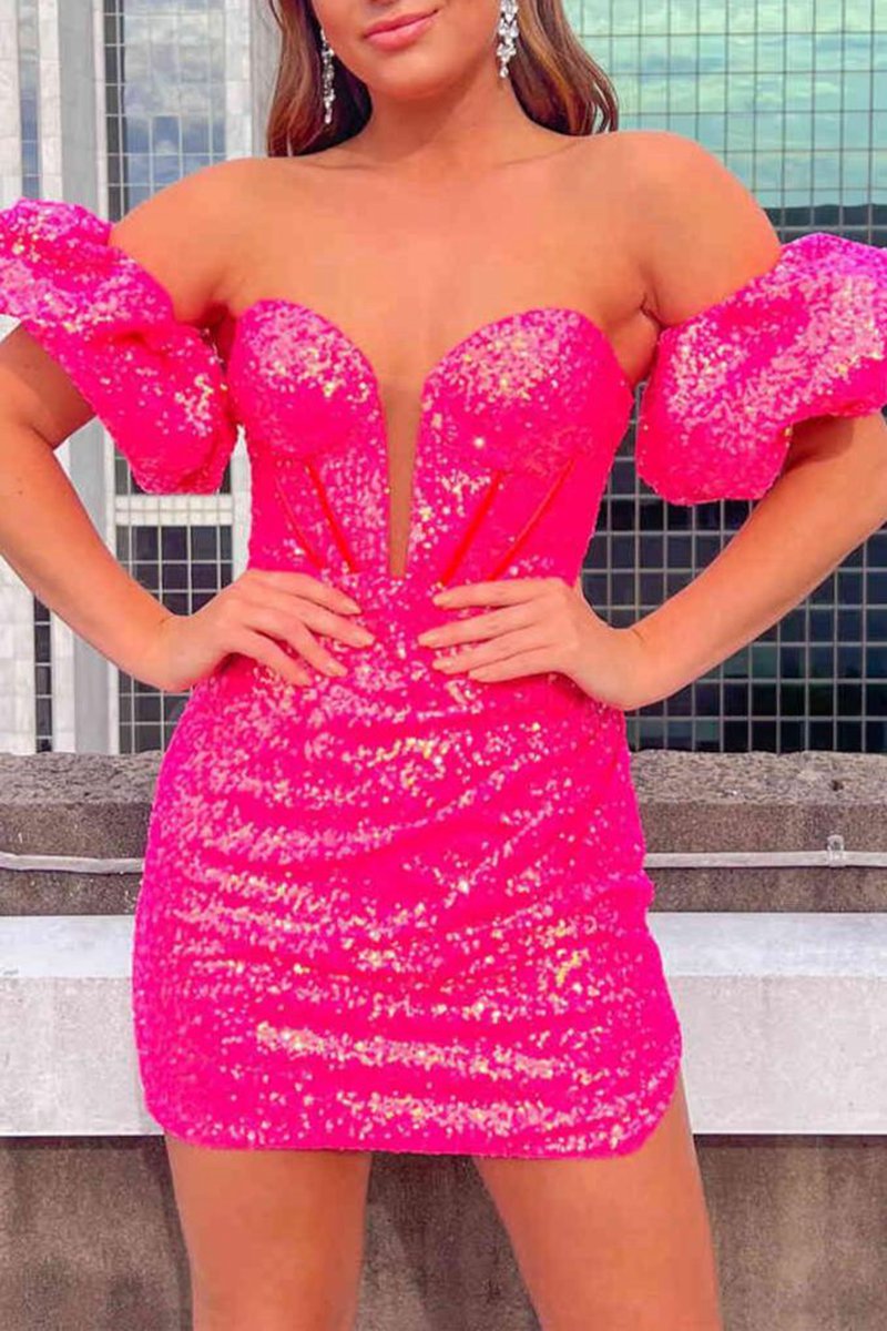 Bodycon Sweetheart Sequins Homecoming Dresses