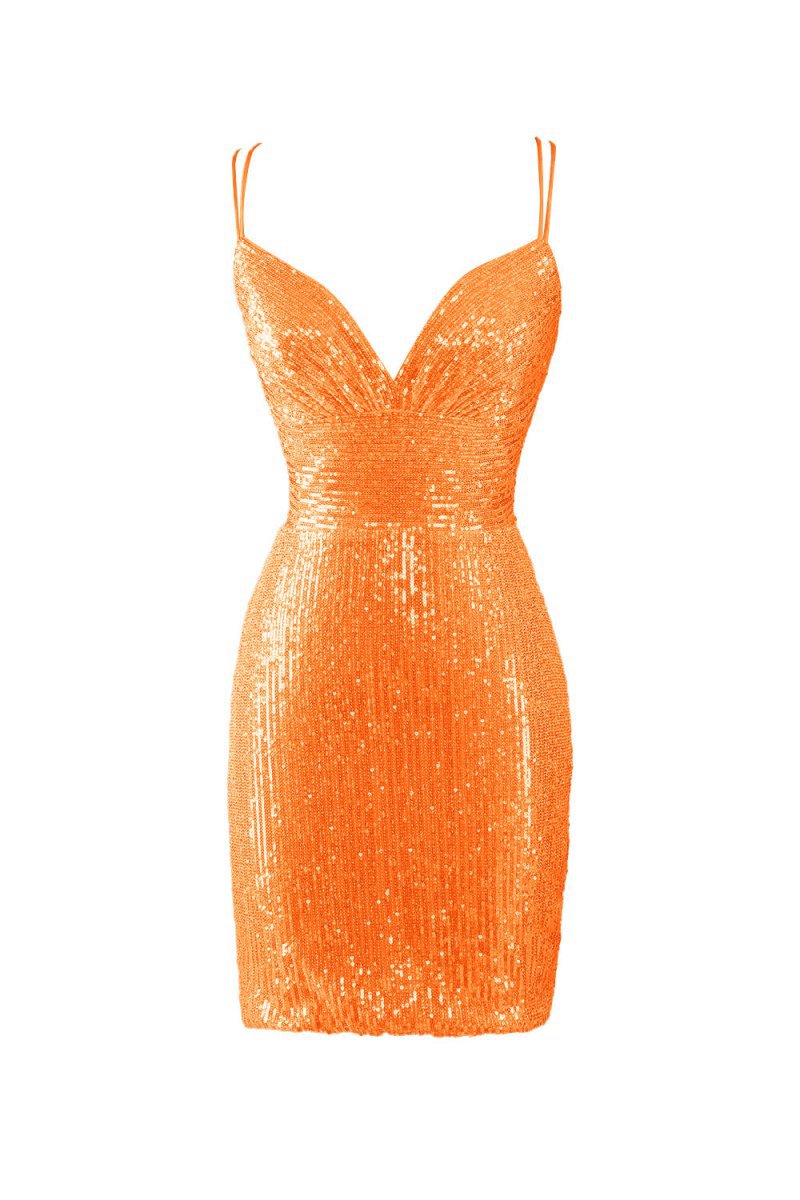 Bodycon V Neck Sequins Homecoming Dresses