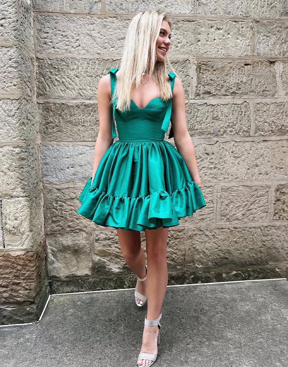 A-line Sweetheart Homecoming Dresses with Ruffle