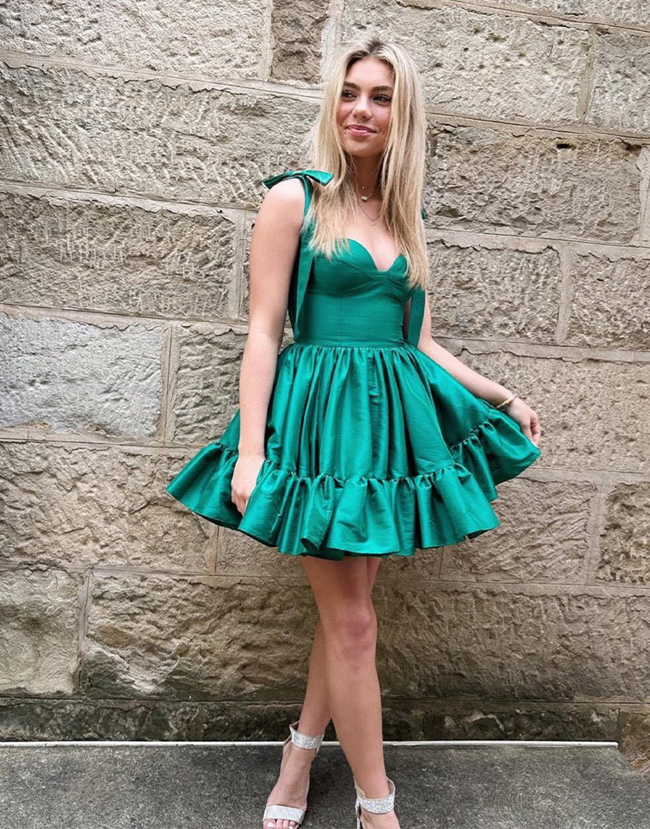 A-line Sweetheart Homecoming Dresses with Ruffle