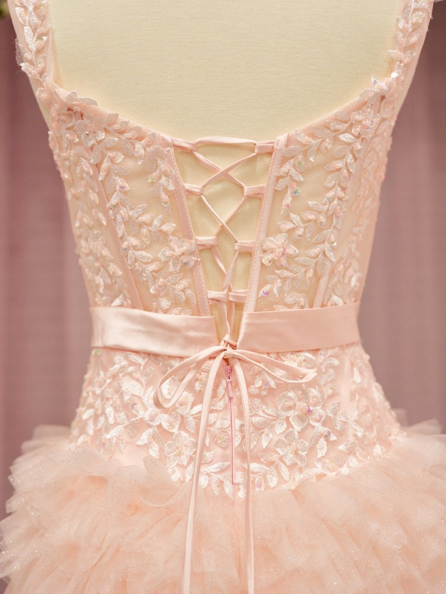 A-line Tulle Tie Short Homecoming Dresses