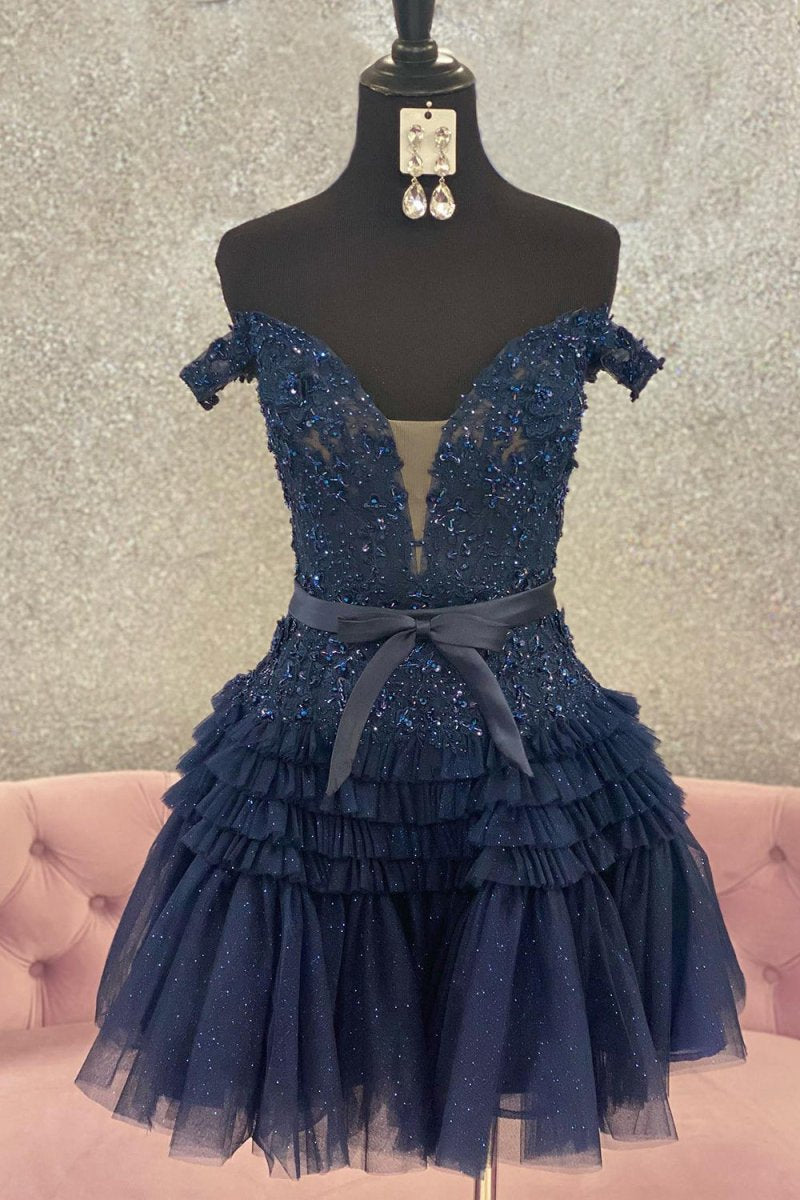 A-line Tulle Tie Short Homecoming Dresses
